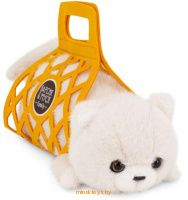 Игрушка мягкая - Кот Барсик в сумке белый 35 см., Orange B1000/35 - Minsktoys.by