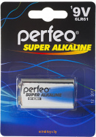 Батарейка - Perfeo Super Alkaline Крона, 6LR61/1BL 