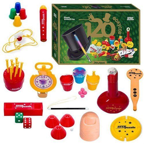 Настольная игра Набор 120 фокусов - школа волшебства, Step Puzzle 76097 - интернет-магазин Minsktoys.by Набор 120 фокусов - школа волшебства, Step Puzzle 76097 - интернет-магазин игрушек Minsktoys.by