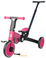 Беговел-велосипед для девочек 3 в 1 трансформер с родительской ручкой, Delanit T-801RR_Rose