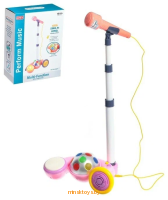 Микрофон детский (караоке) на стойке с с диско-шаром и MP3