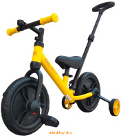 Беговел - велосипед TF-01B с родительской ручкой 2 в 1, Delanit (Желтый)